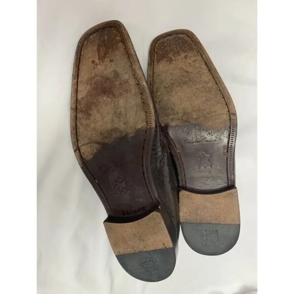 David Eden Alligator Leather Hand‎ Made Brown Oxford Dress Shoe Men’s Size 12